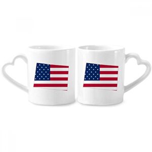 Colorado America Mapa Estrelas Listras Bandeira Casal Porcelana Conjunto de Canecas de Cerâmica para Amante de Coração (Cervejas)