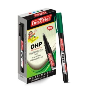 Soni OfficeMate Marcador permanente OHP/CD/DVD - Verde | Tinta impermeável de secagem rápida | Resistente ao desbotamento, longo tempo de cap-off | Ponta fina de 2,2 mm | Baixo odor | Para CDs, DVDs (CDs)