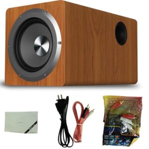 Subwoofer 16,5 polegadas Powered Wooden Subwoofer 100W Home Theater Estante Alto-falantes para Home Theaters Computadores (Equipamentos)