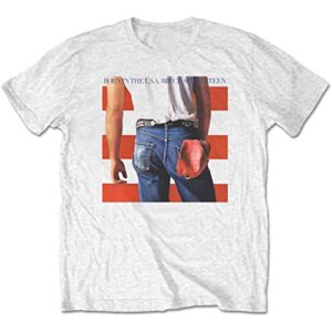 Bruce Springsteen Camiseta masculina Back in the USA slim fit branca, Branco, M (CDs)