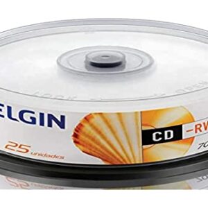 Cd Gravável, Elgin, Printable, Cd-R, 700mb, 80 min, 52x, Tubo com 25 (CDs)