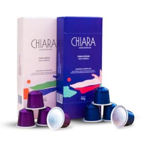 Caffè Chiara Kit Degustação Cápsulas Compatíveis com Nespresso, Café Especial 100% Arábica, Torra Média e Torra Escura, Sabores Intensos e Equilibrados, 10 Cápsulas de 5g (Café)