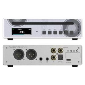 SMSL PL100PRO Leitor de CD com chips DAC CS43131×2, saídas óptica/coaxial/RCA/XLR balanceada/saída para fone de ouvido de 3,5 mm e 4,4 mm, transporte de CD para uso doméstico e no carro (Prata) (CDs)