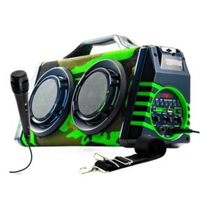 Caixa de Som Bluetooth Portátil Xtrad XDG 37 com Som Potente Sistema Ativo sem Amplificador e Função Mãos Livres Ideal para Casa Eventos DJs e Área Externa (Verde) (Equipamentos)