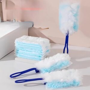 10 pçs refil de espanador, escova de remoção de poeira estática resistente espanadores descartáveis para limpeza de persianas de móveis, ferramentas de escova de limpeza, azul (CDs)