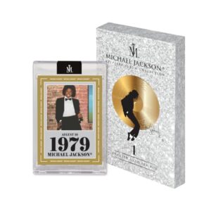 Michael Jackson Album Collection Exclusive Keepsake Trading Card Box, One Encased Serial Numbered Card Per Box, Featuring 7 Iconic Albums, Chase Gold and Black 1-of-1 Parallels (CDs)