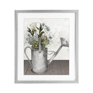Stupell Industries "Regador de jarro floral", impressão emoldurada sob vidro, cinza, 43 x 53 cm, fácil de pendurar e resistente, feita nos EUA, por Elizabeth Medley (CDs)