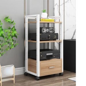 Suporte de áudio de 2/3/4 níveis de metal e madeira HiFi para amplificadores, toca-discos e estéreos, gabinete de mídia AV, solução de armazenamento HiFi Fur (Equipamentos)