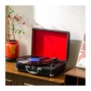 Toca-Discos Vintage,Toca-discos Portátil com Entradas TF/USB, Função de Gravação e Saída para Fones de Ouvido,Conectável a Celulares,para Casa, Decoração e Entusiastas da Música (Equipamentos)