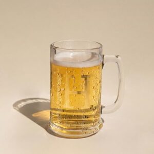 COLLECTIVE HOME Caneca de cerveja com monograma personalizada - Caneca de vidro de 400 ml com detalhes dourados, pronta para presente em caixa de designer, caixa de presente premium para homens (Cervejas)