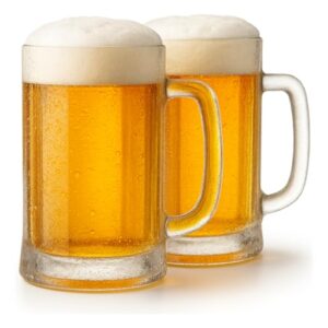 Kit 2 Canecas de Vidro para Chopp e Cerveja, 435ml, para Restauranteb Bar, Festa e Churrasco (Cervejas)