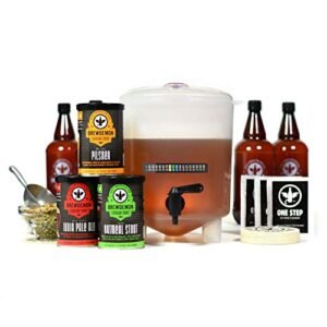 BrewDemon Kit de cerveja artesanal com garrafas – Fermentador cônico elimina sedimentos e faz um ótimo sabor de cerveja caseira – Pilsner, Stout e IPA (Cervejas)