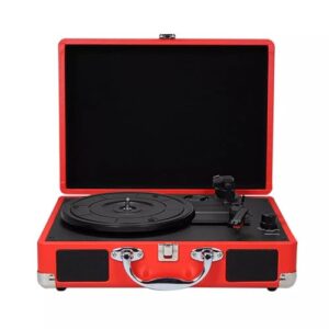 Toca-Discos com Caixas de Som,Toca-discos Portátil com Alto falantes Integrados,Suspensão com Agulha de Rubi, USB/TF/Gravação,Ideal para Casa, Decoração e Amantes da Música (Equipamentos)
