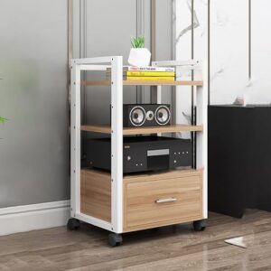Suporte de áudio de 2/3/4 níveis de metal e madeira HiFi para amplificadores, toca-discos e estéreos, gabinete de mídia AV, solução de armazenamento HiFi Fur (Equipamentos)