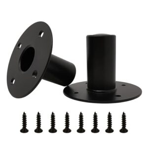 IMSurQltyPrise Suporte para Caixa de Som Top Hat, Adaptador de Metal para Montagem Em Pedestal, Cor Preta, 2 Peças - 110 X 80 Mm / 4,33" X 3,15" (Equipamentos)