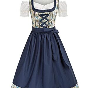 Vestido feminino 3 peças festival de cerveja alemão Oktoberfest Fraulein fantasia azul profundo P (Cervejas)