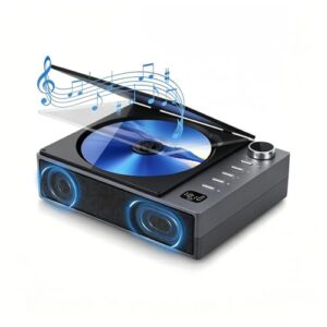 VBESTLIFE Leitor de Cd Portátil, Máquina de Cd Sem Fio de Rádio Fm Bluetooth Com Controle Remoto, para Yoga de Escritório Em Casa (Preta) (CDs)