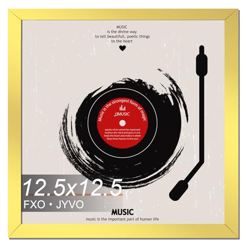 Fxojyvo Moldura de disco de vinil para exibição de parede, moldura dourada de 30 x 30 cm para qualquer disco de LP de 30 cm com capa - 1 pacote/dourado (Discos de Vinil)
