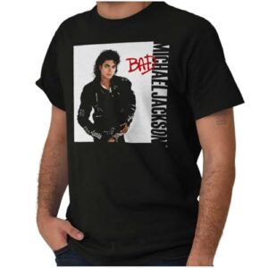 Michael Jackson Bad Album Cover Graphic Camiseta masculina ou feminina preta (CDs)