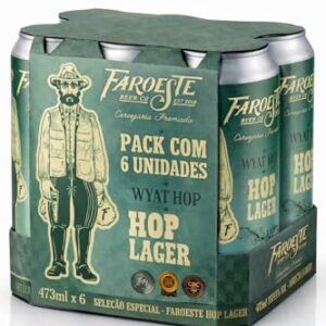 Pack 6 Latas de Cerveja Artesanal Hop Lager Puro Malte 473ml Faroeste Beer (Cervejas)