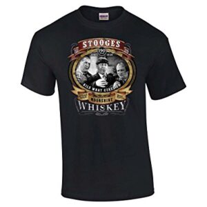 Camiseta The Three Stooges de manga curta Stooges Old Time, feita à mão Moonshine, Preto, GG (CDs)