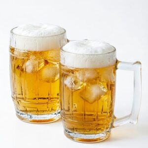 HMFDYHz Conjunto de 2 canecas de cerveja, canecas de cerveja de 293 ml com alças, copos de água sem chumbo em formato de barril de carvalho para chá, café, álcool, bebidas, suco, bar (Cervejas)