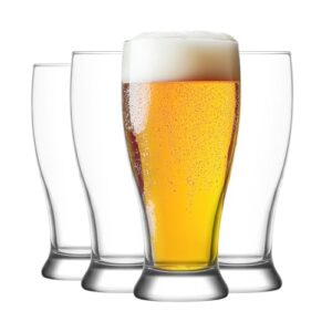 LAV Copos de cerveja de tulipa imperial sem chumbo, vidro de artesanato transparente, seguro para lava-louças, para cervejas, cervejas, coquetéis, casa, bares, restaurante - 545 g | Conjunto de 4 (Cervejas)