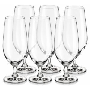 Jogo 6 Taças Cerveja Chopp Cristal Bohemia 380ml Colibri Beer Glass Titânio Resistente Bar Churrasco Mesa Posta Luxo (Cervejas)