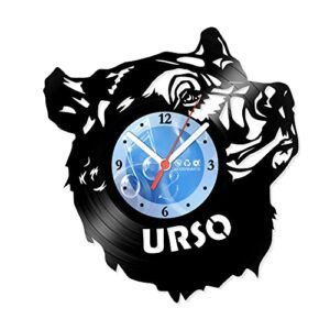 Relógio De Parede Disco Vinil Animais - Urso - VAN-175 (Discos de Vinil)