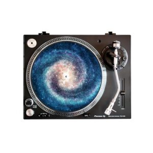 Spinning Galaxy – Tapete deslizante para toca-discos gráfico – Tapete de 29,8 cm para toca-discos de vinil de 30,5 cm – Melhora o suporte de som – Tapete para toca-discos de 1/20.3 cm de espessura (Equipamentos)