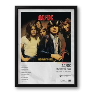 Quadro Spotify Álbum Highway To Hell AC/DC - Tam. 33x43cm (Discos de Vinil)