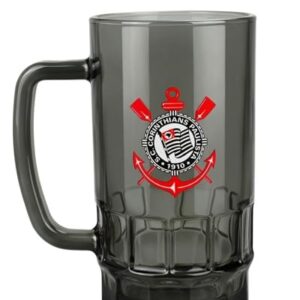 Caneca de Vidro Corinthians 550ml Preta Oficial Licenciada Timão Fiel Copo Cerveja Torcedor Premium (Cervejas)
