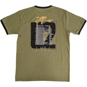 Camiseta U2 Joshua Tree Europe Tour 1987 Ringer Verde, Verde, M (CDs)