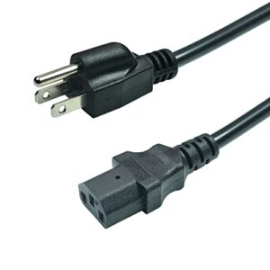 FILSHU Cabo De Alimentação Para Computador De 3 Pinos E 90 Cm (3 Pés), Nema 5-15P, C13, 125 V 10 A, 18 Awg, Cabo De Alimentação Durável Para Monitor, Cabo De Alimentação Para Pc, Cabo De Alimentação (Equipamentos)