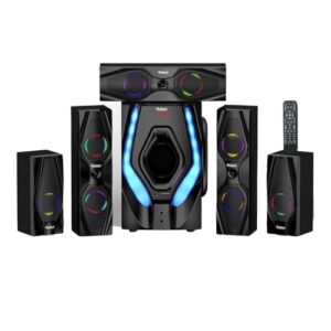 Sistema de Som 5.1 Home Theater Preto, Potência de Pico de 800W, Sistema Áudio Doméstico, Áudio Imersivo para Cinema e Jogos 110V (Equipamentos)