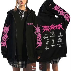 Jaqueta com capuz SKZ Album STAR Felix Hyunjin Bangchan Lee Know com zíper, Preto 11, GG (CDs)