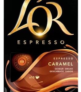 LOR Espresso Cápsulas de Café Caramelo, Alumínio, 10 Unidades, Torra Escura, Caramel (Café)