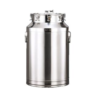 Fermentador de aço inoxidável 15L com alça de transporte, recipiente de armazenamento líquido de cozinha de 25 x 36 cm, barril de metal com tampa selada para fabricação de cerveja doméstica e (Cervejas)