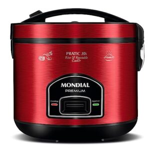 MONDIAL Panela Elétrica de Arroz, Vermelho/Inox, 700W, 220V - PE-46-10X