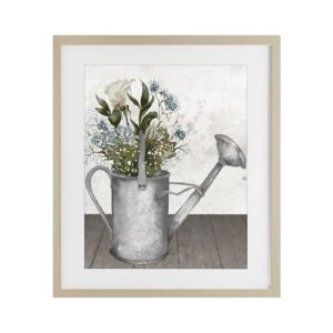 Stupell Industries "Regador de jarro floral", impressão emoldurada sob vidro, marrom, 43 x 53 cm, fácil de pendurar e resistente, feita nos EUA, por Elizabeth Medley (CDs)