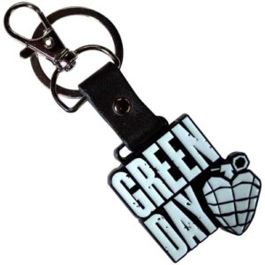 Chaveiro Green Day Stacked Band Logo e granada tamanho único, Preto, tamanho �nico (CDs)