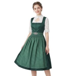 Fantasia feminina Oktoberfest, vestido vintage, conjunto completo, vestido de cerveja bávaro, festival, dia das bruxas, férias e dança, Verde, G (Cervejas)