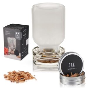 Viski Kit empilhável de coquetel defumado, kit para fumar com chips de coquetel, defumador de carvalho para bebidas, conjunto de 5 peças de acessórios de uísque (Cervejas)