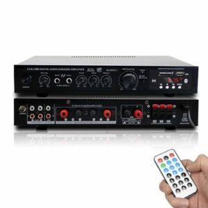 Amplificador De Som Surround 5.1 Imersivo PPLDABNK: Central De Áudio Definitiva Para TV, Karaokê E Home Theater Com USB, Rádio FM/AM E Subwoofer De Graves,Black (Equipamentos)