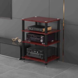 Rack HiFi para console de disco de vinil para toca-discos e sistemas estéreo, gabinete de roteador compacto (preto 49 x 48 x 59 cm) solução de armazenamento elegante para amantes de música (Equipamentos)