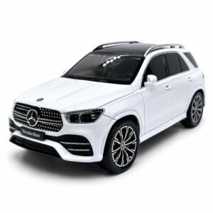 Miniatura M e r c e d e s - B e n z GLE350 4MATIC, com Luz e Som, Portas e Capô Abríveis, Pneus de Borracha - Colecionável (Branco) (CDs)