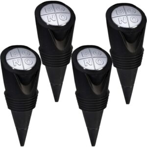 Kit com 4 Tampa Rolha De Silicone Formato Cone para Garrafas Vinho Espumante (Preto) (Vinhos)