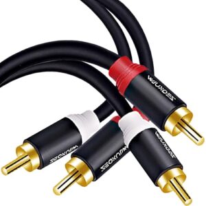 ZEQKULW Cabo de áudio 2 RCA de 3,6 m, 2RCA macho para 2RCA macho estéreo, duplo RCA blindado, banhado a ouro, 2 subwoofer/cabo de alto-falante RCA para cabo de áudio e vídeo do carro, sistemas Hi-Fi (Equipamentos)