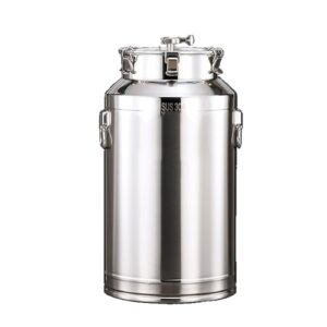 Fermentador de aço inoxidável 15L com alça de transporte, recipiente de armazenamento líquido de cozinha de 25 x 36 cm, barril de metal com tampa selada para fabricação de cerveja doméstica e (Cervejas)
