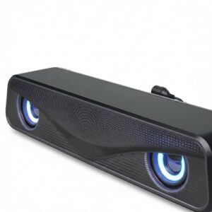 Caixa de Som Soundbar para TV Smart e PC com Subwoofer, LED RGB, USB e P2, Som Potente e Grave Imersivo para Todos os Ambientes (Equipamentos)
